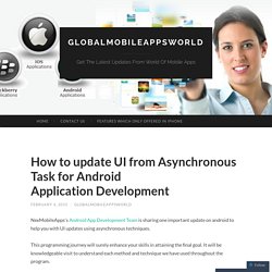 How to update UI from Asynchronous Task for Android Application Development