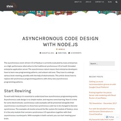 Asynchronous Code Design with Node.js – Shine Solutions Group