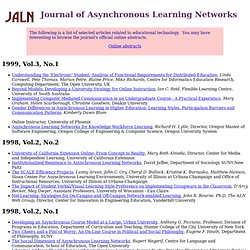 Journal of Asynchronous Learning Networks