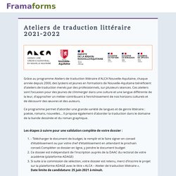 Ateliers de traduction littéraire 2021-2022