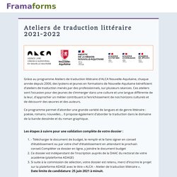 Ateliers de traduction littéraire 2021-2022