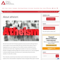 About atheism - Atheist Alliance International