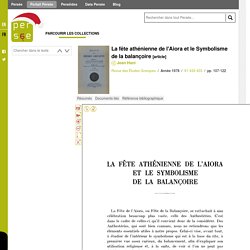 La fête athénienne de l'Aiora et le Symbolisme de la balançoire - Persée