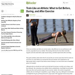 Train Like an Athlete: What to Eat Before, During, and After Exercise - Lifehacker