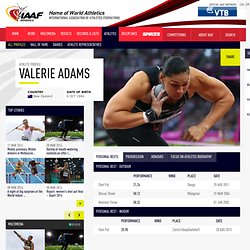 Athletes - Adams Valerie Biography