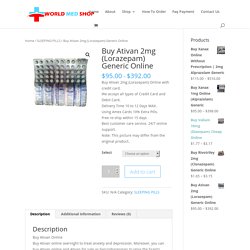 Buy Ativan 2mg (Lorazepam) Generic Online