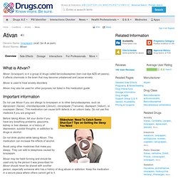 Ativan (lorazepam) Information from Drugs