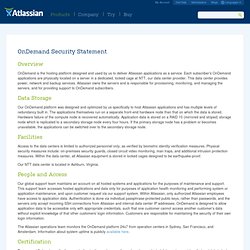 Atlassian - OnDemand Security Statement
