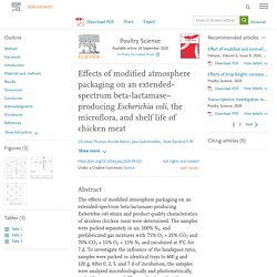Poultry Science Available online 18 September 2020 Effects of modified atmosphere packaging on an ESBL-producing E. coli, the microflora and shelf life of chicken meat