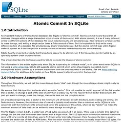 Atomic Commit In SQLite