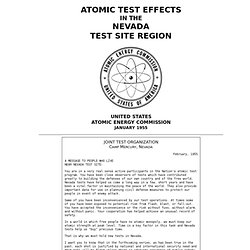 Atomic Test Effects in the Nevada Test Site Region