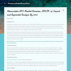 Atorvastatin API Market Overview, COVID-19 Impact and Segmental Analysis By 2027