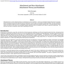 Attachment and Non-Attachment: Attachment Theory and Buddhism