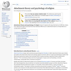 Attachment theory and psychology of religion