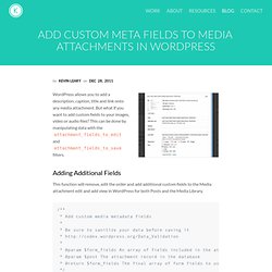 Add Custom Meta Fields to Media Attachments in WordPress