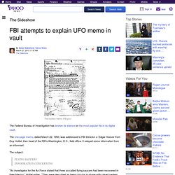 FBI attempts to explain UFO memo in vault