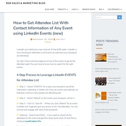 How to Get Attendee List With Contact Information of Any Event using LinkedIn Events (new) - B2B Sales & Marketing Blog