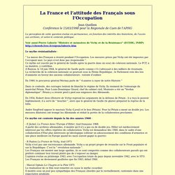 La France et l’attitude des Français sous l’Occupation