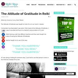 The Attitude of Gratitude in Reiki