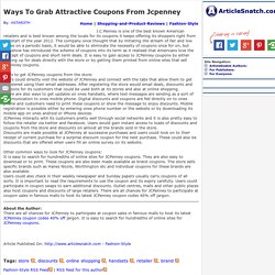 Ways To Grab Attractive Coupons From Jcpenney coupons