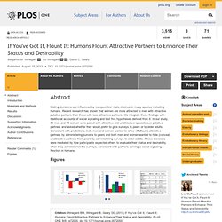 If You’ve Got It, Flaunt It: Humans Flaunt Attractive Partners to Enhance Their Status and Desirability
