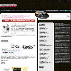 10 Free Screen Recording Softwares For Creating Attractive Screencasts