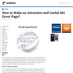 How to Make an Attractive and Useful 404 Error Page?