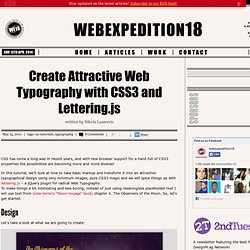 Create Attractive Web Typography with CSS3 and Lettering.js