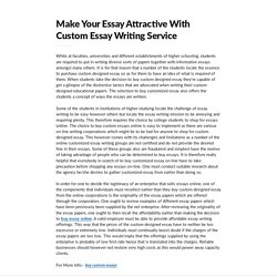 Make Your Essay Attractive With Custom Essay Writing Service