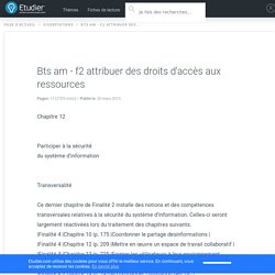 Bts am - f2 attribuer des droits d'accès aux ressources - Compte Rendu - 2705 Mots