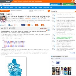 Attribute Starts With Selector in JQuery