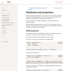 Attributes and properties