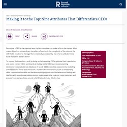 Making It to the Top: Nine Attributes That Differentiate CEOs