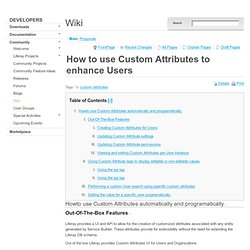 How to use Custom Attributes to enhance Users