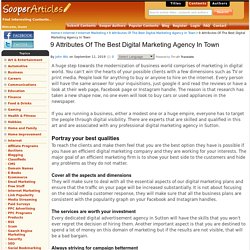 9 Attributes Of The Professional Digital Marketing Agency