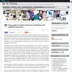 Easy guide to Creative Commons Attribution and additional resources