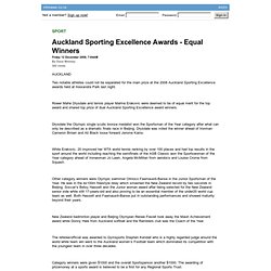 Auckland Sporting Excellence Awards - Equal Winners