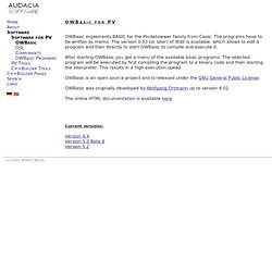AUDACIA Software - OWBasic for PV