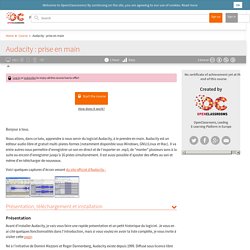 Audacity : prise en main (cours en ligne)