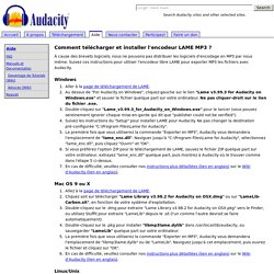 Audacity: Comment télécharger et installer l'encodeur LAME MP3 ?