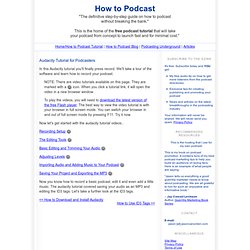Audacity Tutorial for Podcasters