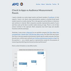 Check In Apps vs Audience Measurement Panels