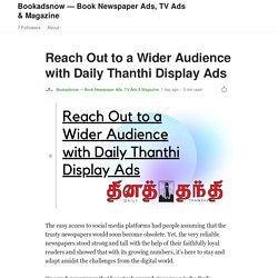 Reach Out to a Wider Audience with Daily Thanthi Display Ads