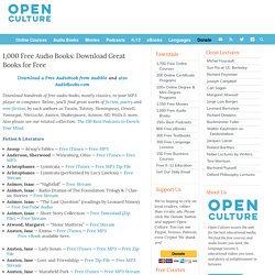 1,000 Free Audio Books: Download Great Books for Free