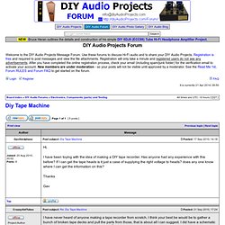 DIY Audio Projects Forum