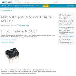 Mbed Audio Spectrum Analyzer Using the MSGEQ7