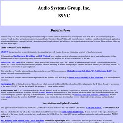 Audio Systems Group, Inc. Publications