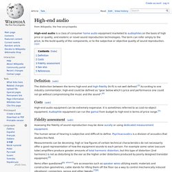 High-end audio - Wikipedia, the free encyclopedia