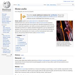 Home audio - Wikipedia, the free encyclopedia