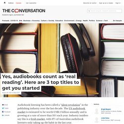 Yes, audiobooks count as 'real reading'. Here are 3 top titles to get you started